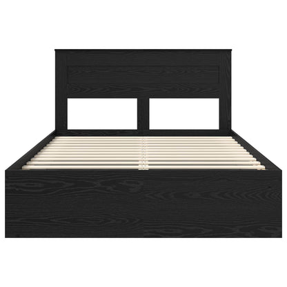 vidaXL Cadre de lit noir 140 x 200 cm Bois de pin massif