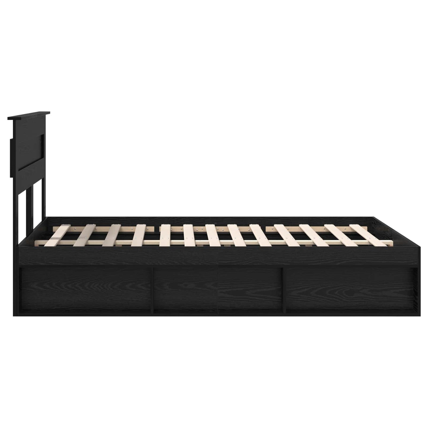 vidaXL Cadre de lit noir 140 x 200 cm Bois de pin massif