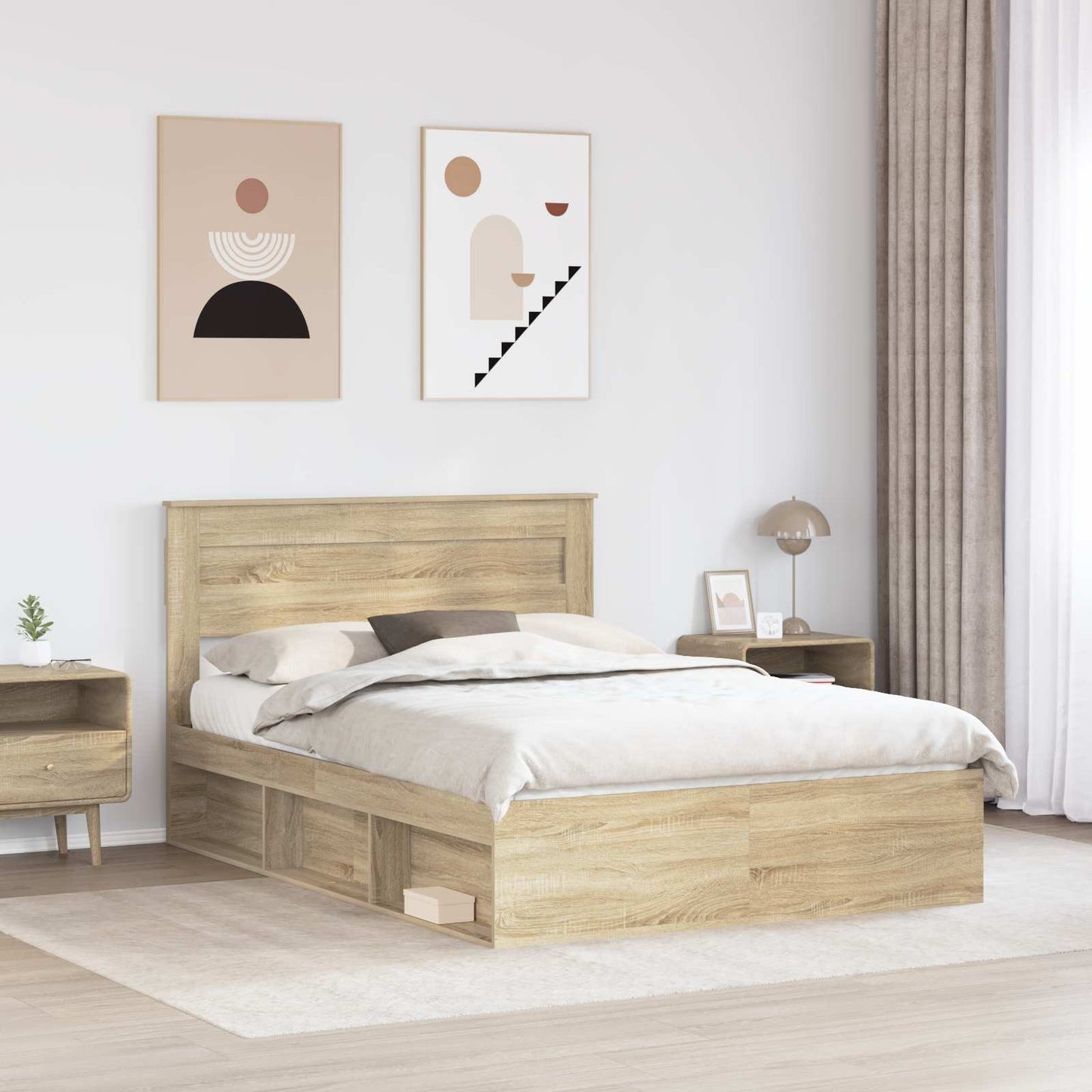 vidaXL Cadre de lit Sonoma 140 x 200 cm Bois de pin massif