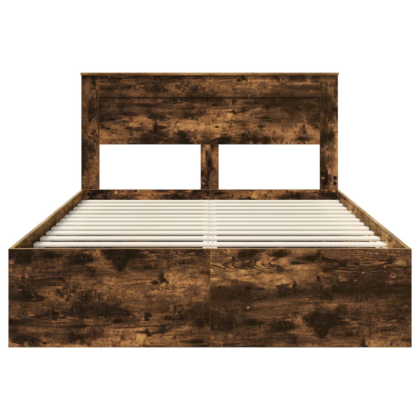 vidaXL Cadre de lit Chêne fumé 140 x 200 cm Pin massif