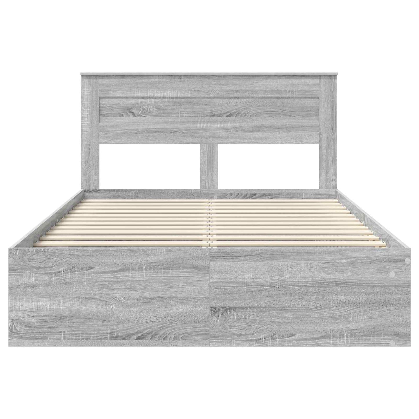 vidaXL Cadre de lit Gris Sonoma 140 x 200 cm Bois de pin massif