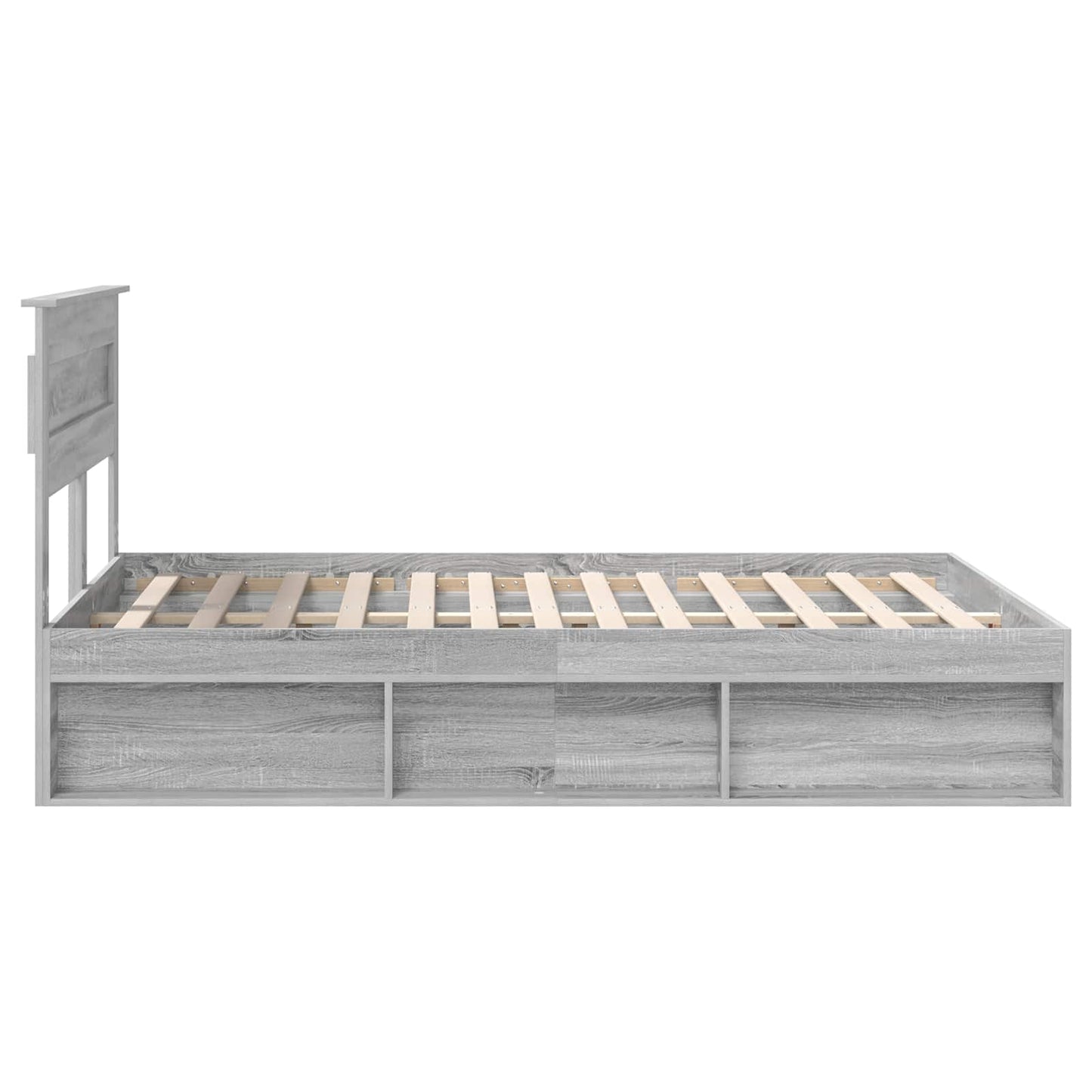 vidaXL Cadre de lit Gris Sonoma 140 x 200 cm Bois de pin massif