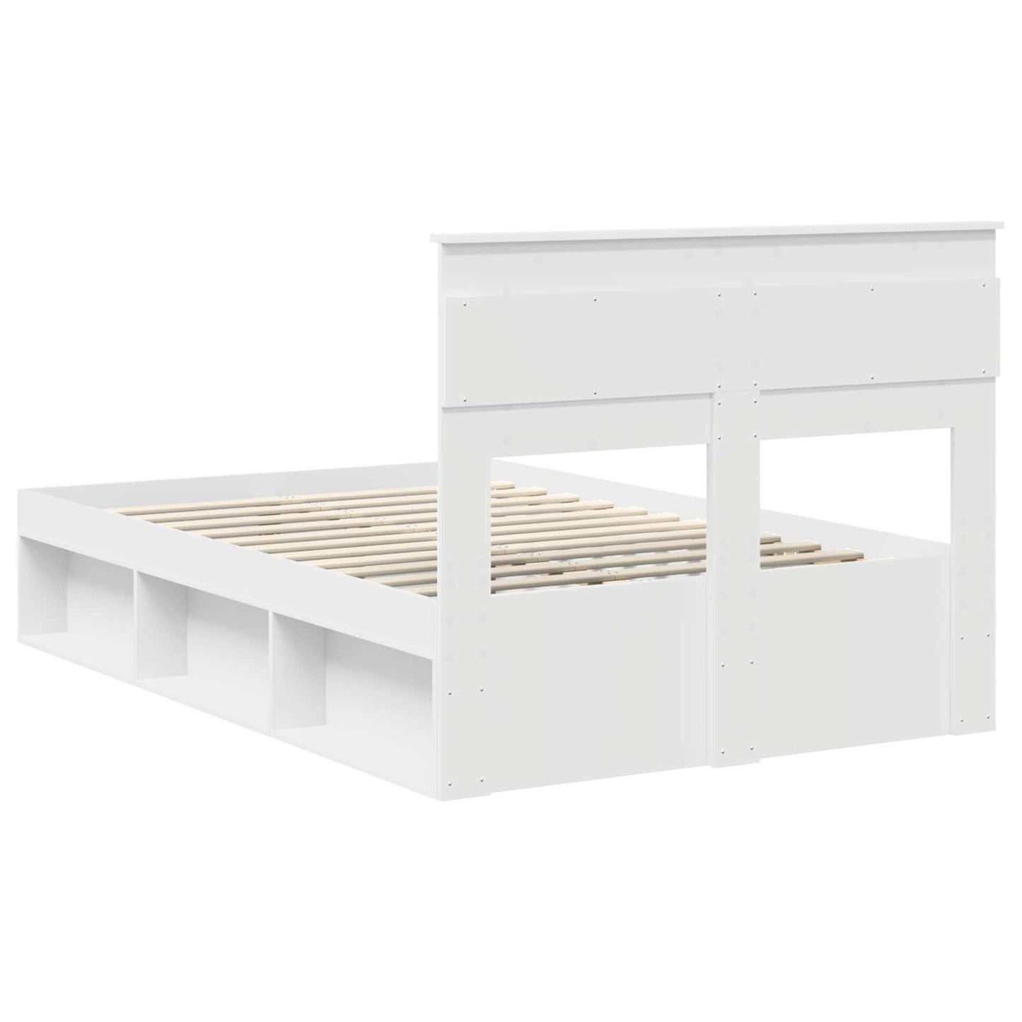 vidaXL Cadre de lit avec tête de lit Blanc 135 x 190 cm Bois de pin massif