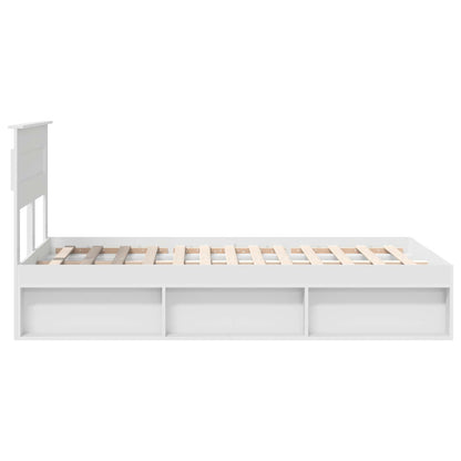 vidaXL Cadre de lit avec tête de lit Blanc 135 x 190 cm Bois de pin massif