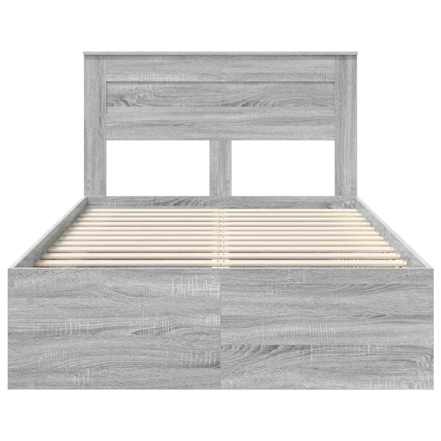 vidaXL Cadre de lit Gris Sonoma 135 x 190 cm Bois de pin massif