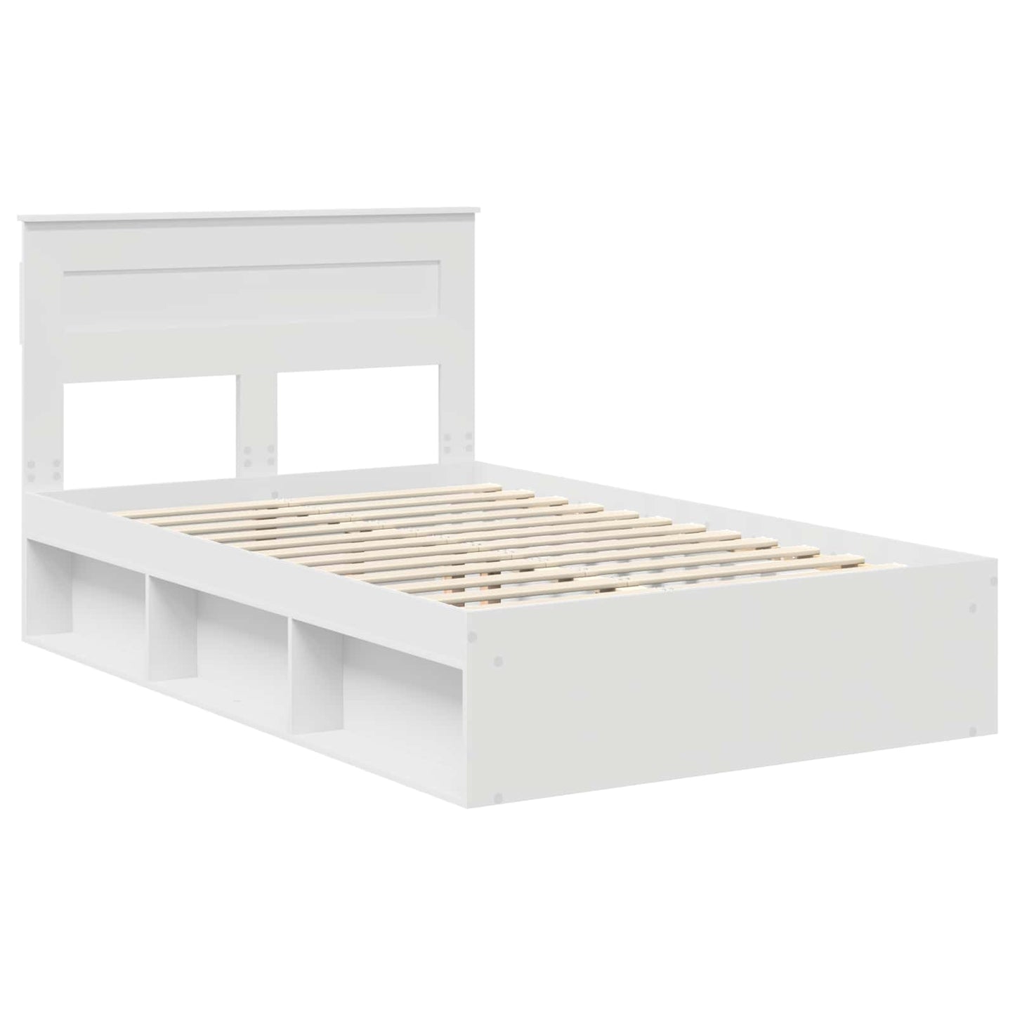 vidaXL Cadre de lit avec tête de lit Blanc 120 x 190 cm Pin massif