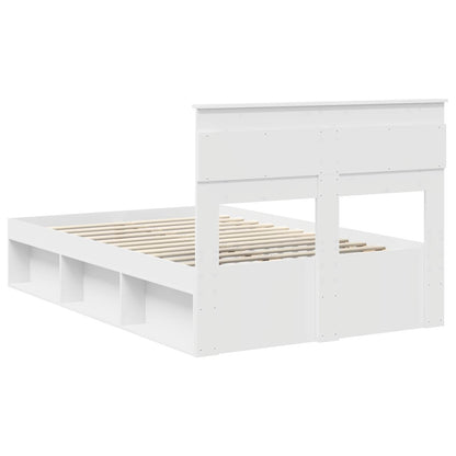 vidaXL Cadre de lit avec tête de lit Blanc 120 x 190 cm Pin massif