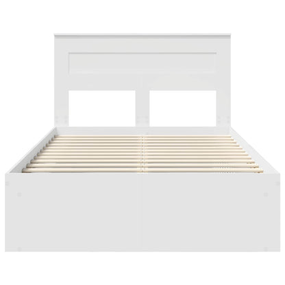 vidaXL Cadre de lit avec tête de lit Blanc 120 x 190 cm Pin massif