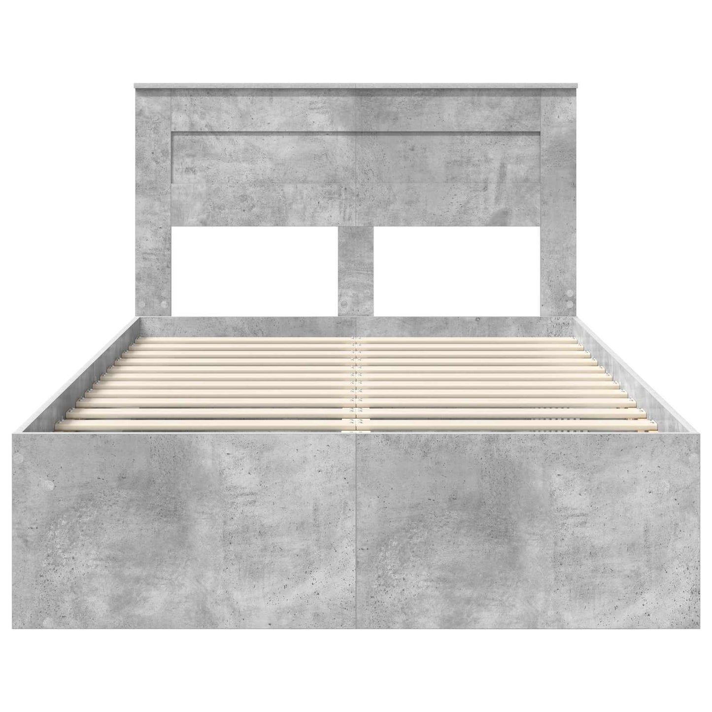 vidaXL Cadre de lit avec tête de lit Béton 120 x 190 cm Bois de pin massif