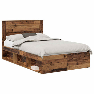 vidaXL Cadre de lit bois de récupération 120 x 190 cm Bois de pin massif