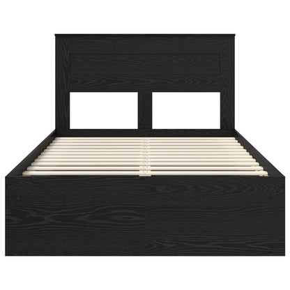 Bettrahmen Schwarz 120 x 200 cm Massives Kiefernholz