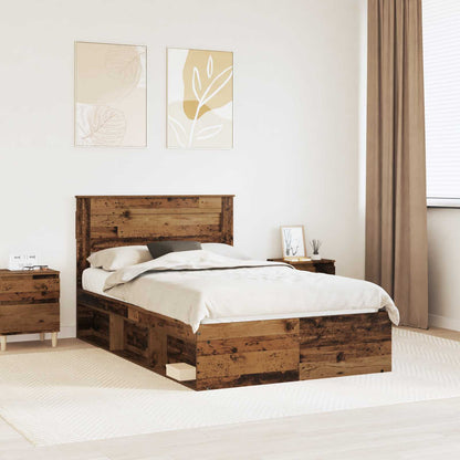 vidaXL Cadre de lit bois de récupération 120 x 200 cm Bois de pin massif