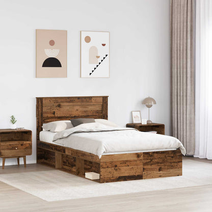 vidaXL Cadre de lit bois de récupération 120 x 200 cm Bois de pin massif