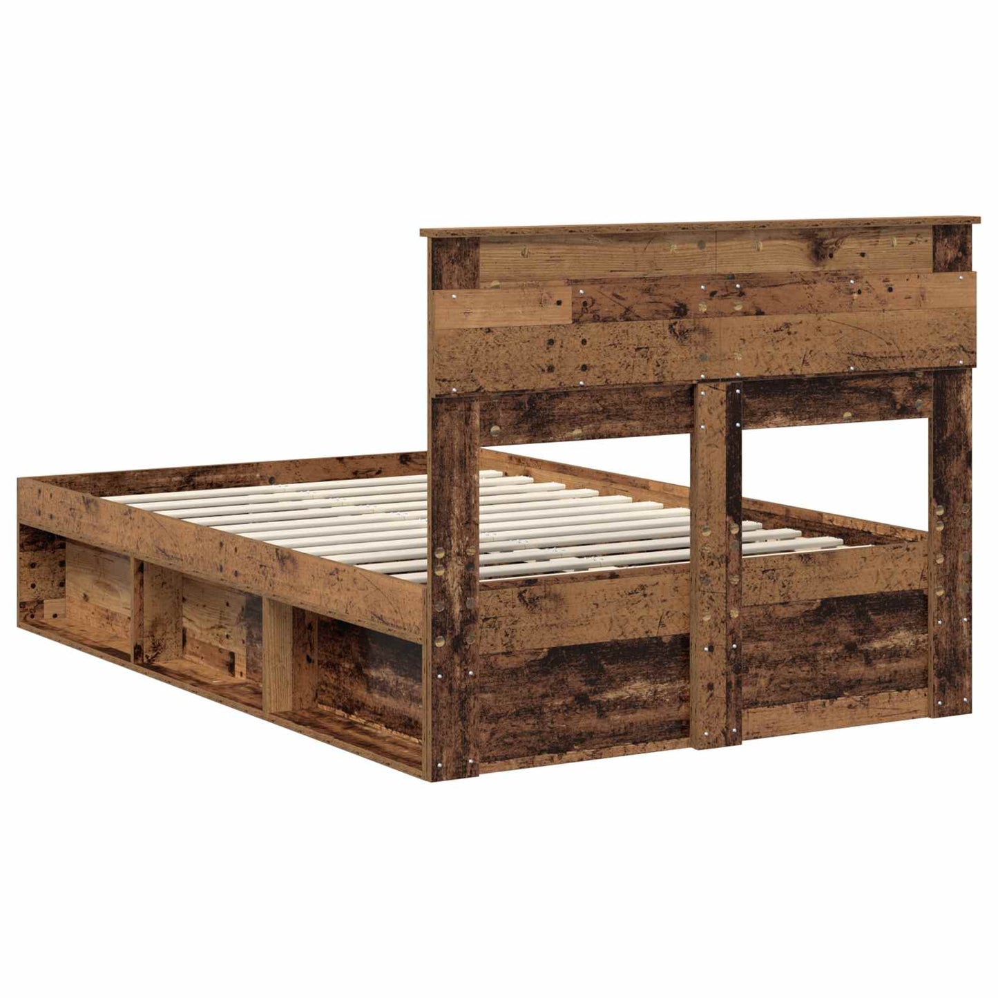 vidaXL Cadre de lit bois de récupération 120 x 200 cm Bois de pin massif