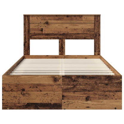 vidaXL Cadre de lit bois de récupération 120 x 200 cm Bois de pin massif
