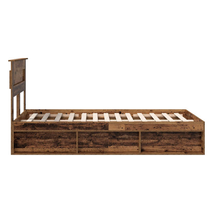 vidaXL Cadre de lit bois de récupération 120 x 200 cm Bois de pin massif