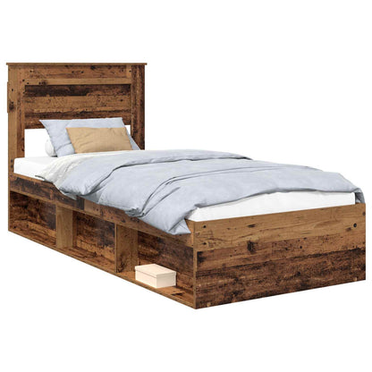 vidaXL Bettrahmen Altholz 100 x 200 cm Massives Kiefernholz