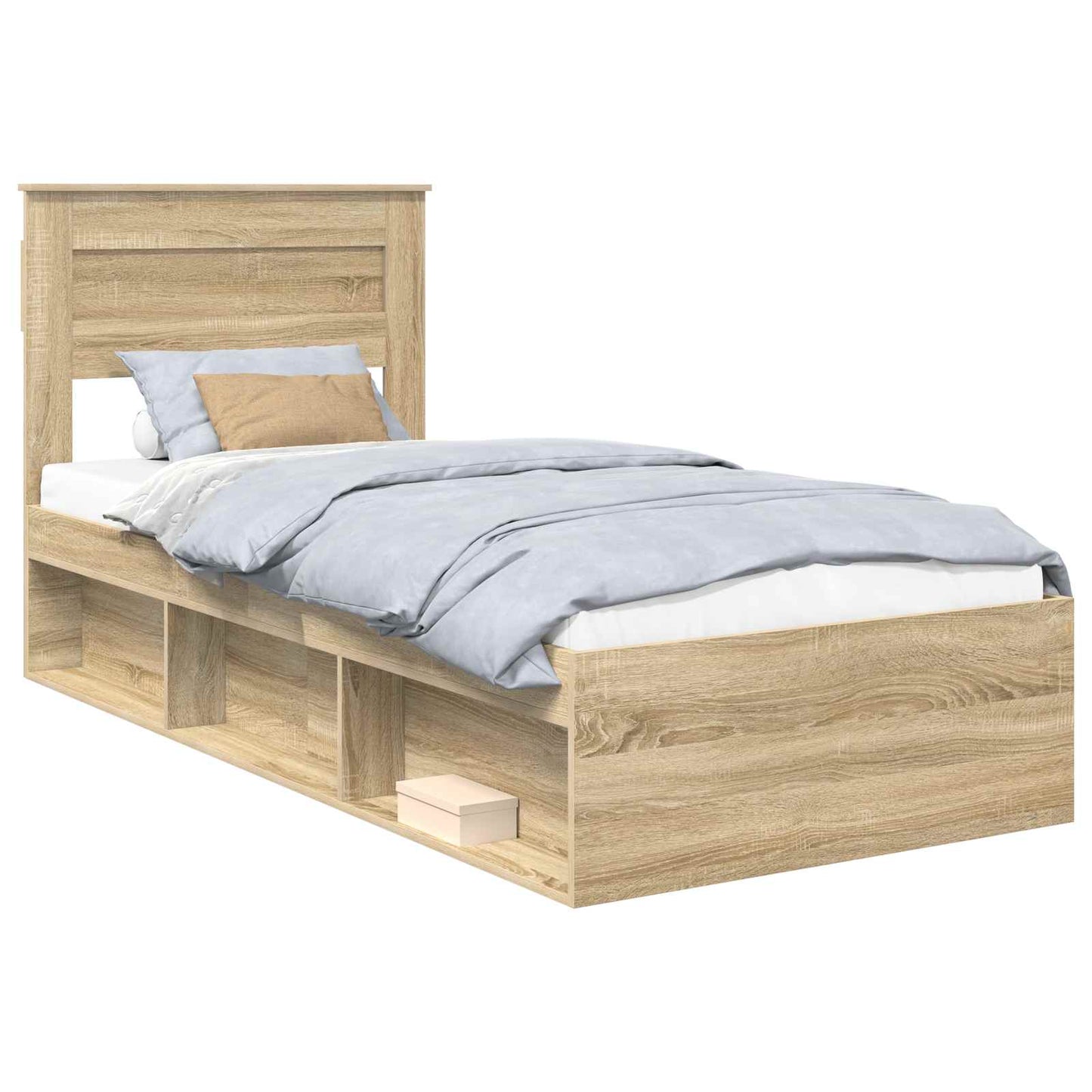 vidaXL Bettrahmen Sonoma-Eiche 90 x 200 cm Massives Kiefernholz
