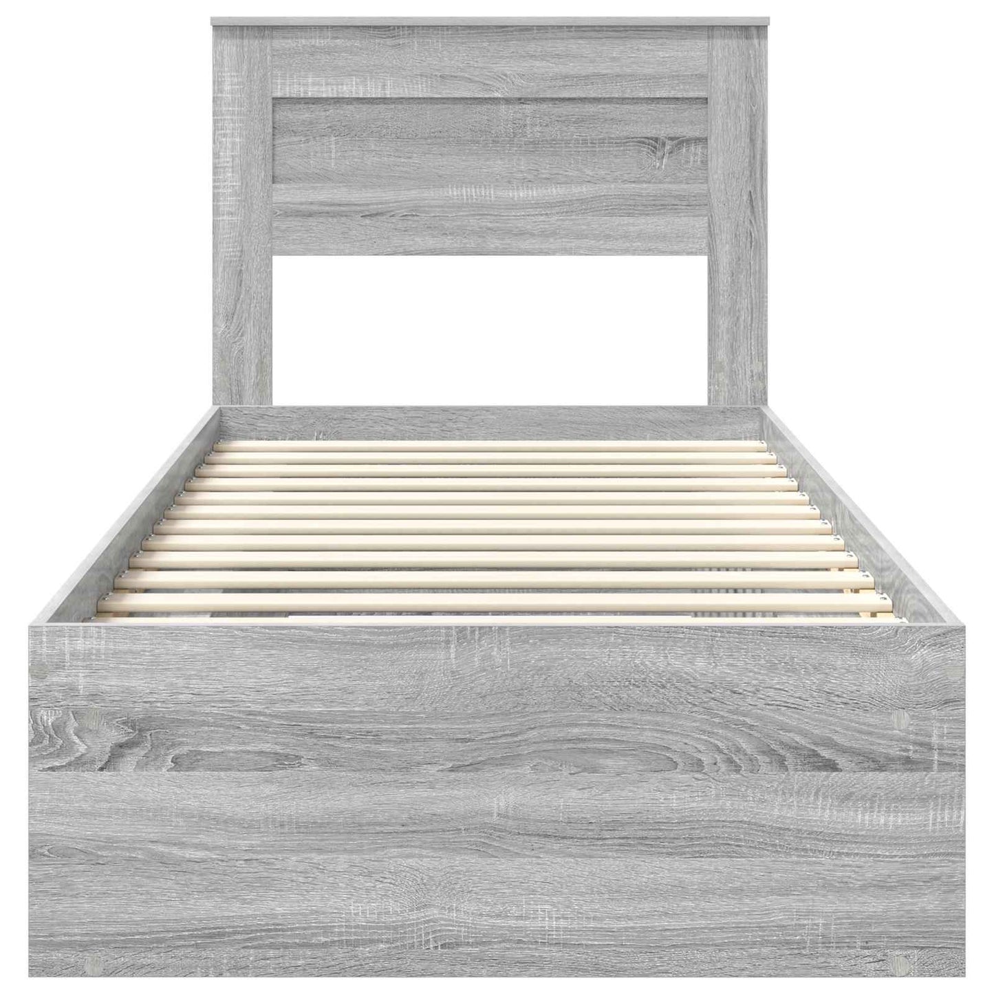 vidaXL Cadre de lit Gris Sonoma 90 x 200 cm Bois de pin massif