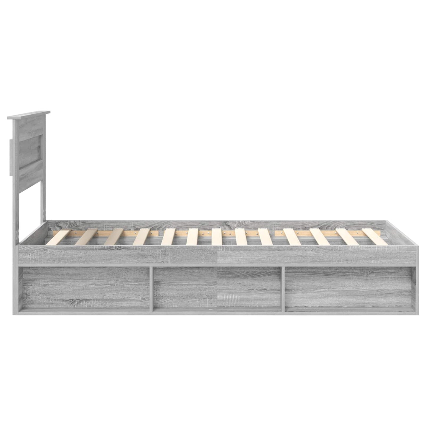 vidaXL Cadre de lit Gris Sonoma 90 x 200 cm Bois de pin massif