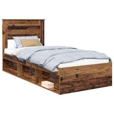 vidaXL Bettrahmen Altholz 90 x 200 cm Massives Kiefernholz