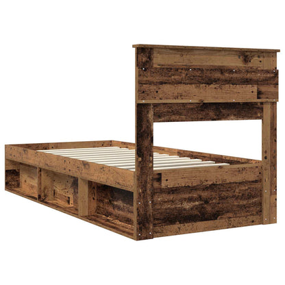 vidaXL Bettrahmen Altholz 90 x 200 cm Massives Kiefernholz