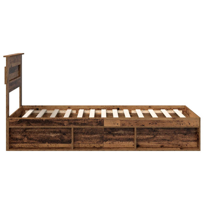 vidaXL Bettrahmen Altholz 90 x 200 cm Massives Kiefernholz