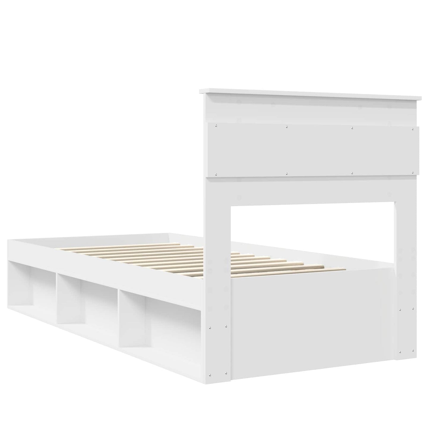 vidaXL Bettrahmen mit Kopfteil Weiß 75 x 190 cm Massives Kiefernholz