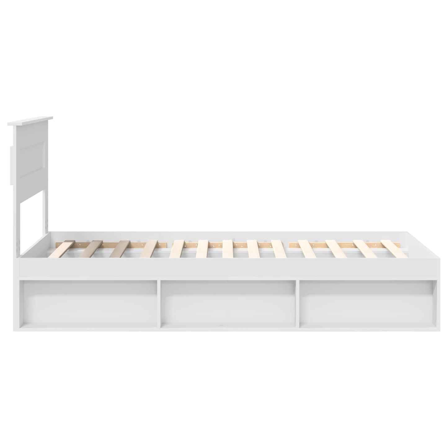 vidaXL Bettrahmen mit Kopfteil Weiß 75 x 190 cm Massives Kiefernholz