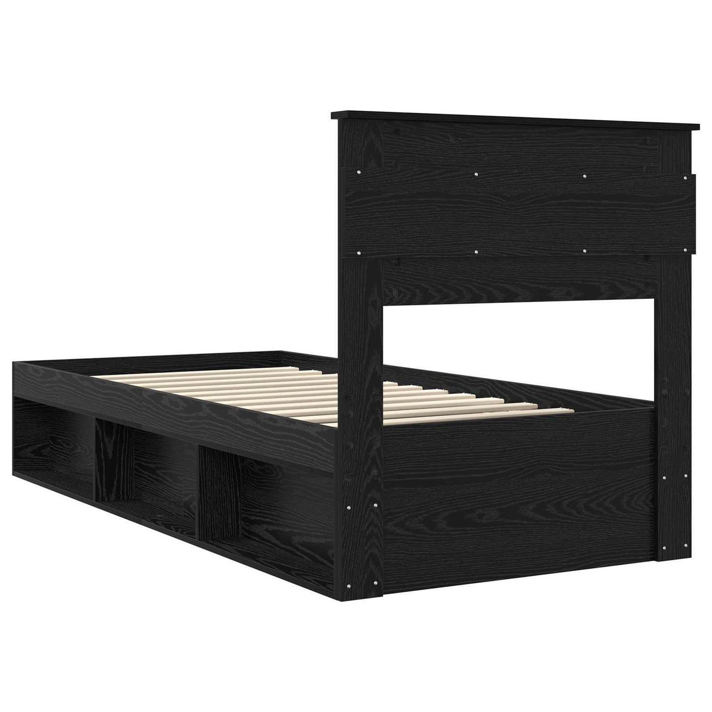 vidaXL Bettrahmen Schwarz 75 x 190 cm Massives Kiefernholz
