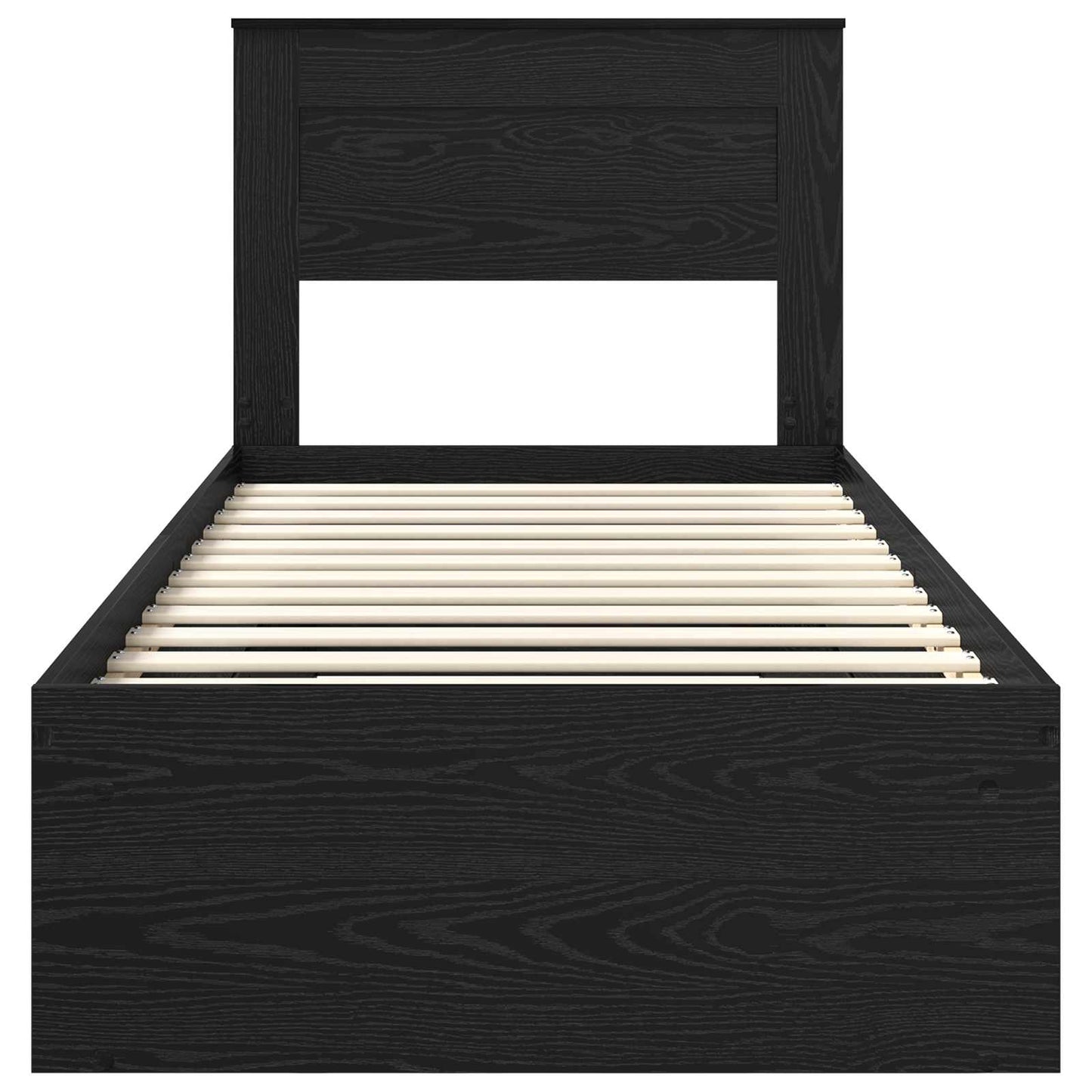 vidaXL Bettrahmen Schwarz 75 x 190 cm Massives Kiefernholz