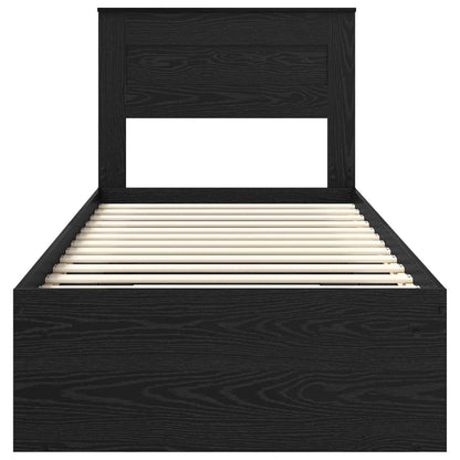 vidaXL Bettrahmen Schwarz 75 x 190 cm Massives Kiefernholz