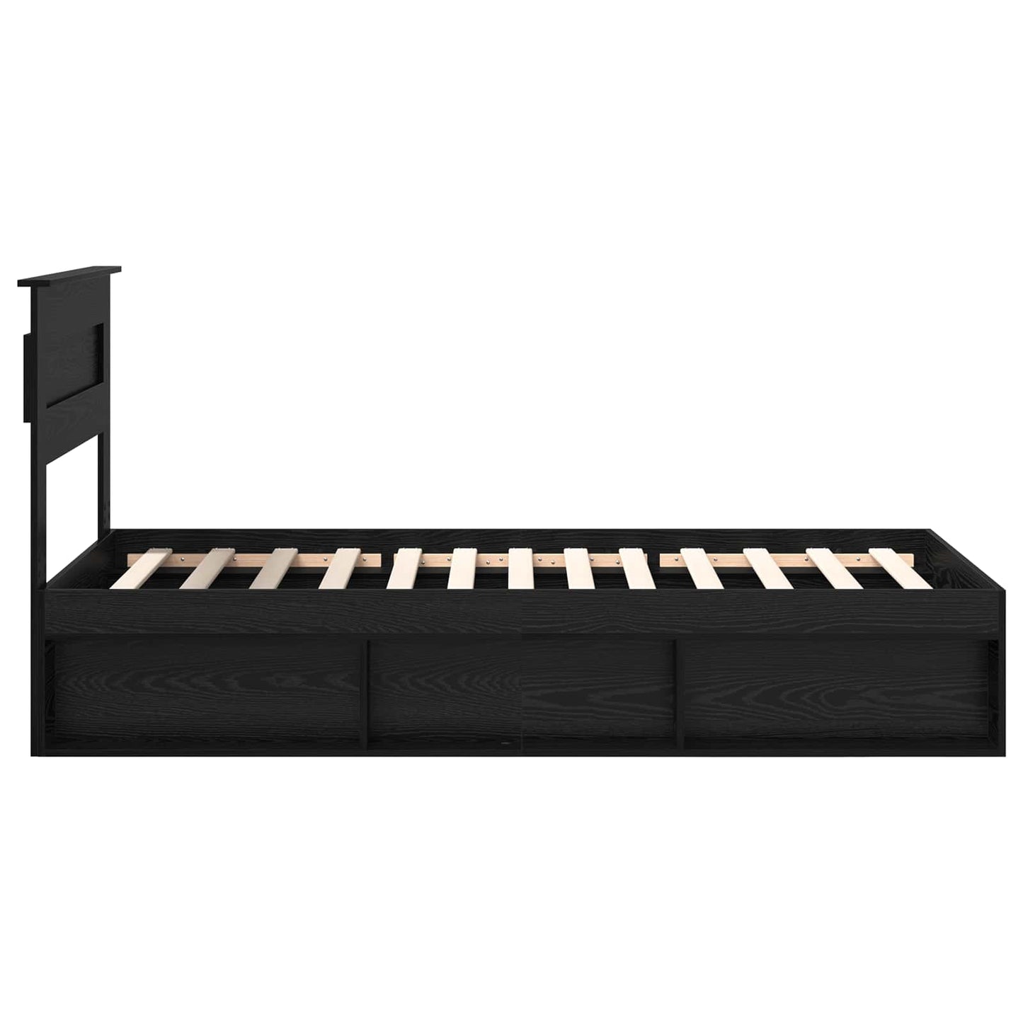 vidaXL Bettrahmen Schwarz 75 x 190 cm Massives Kiefernholz