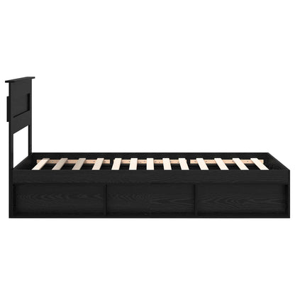 vidaXL Bettrahmen Schwarz 75 x 190 cm Massives Kiefernholz