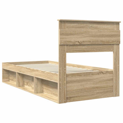 vidaXL Bettrahmen Sonoma-Eiche 75 x 190 cm Massives Kiefernholz
