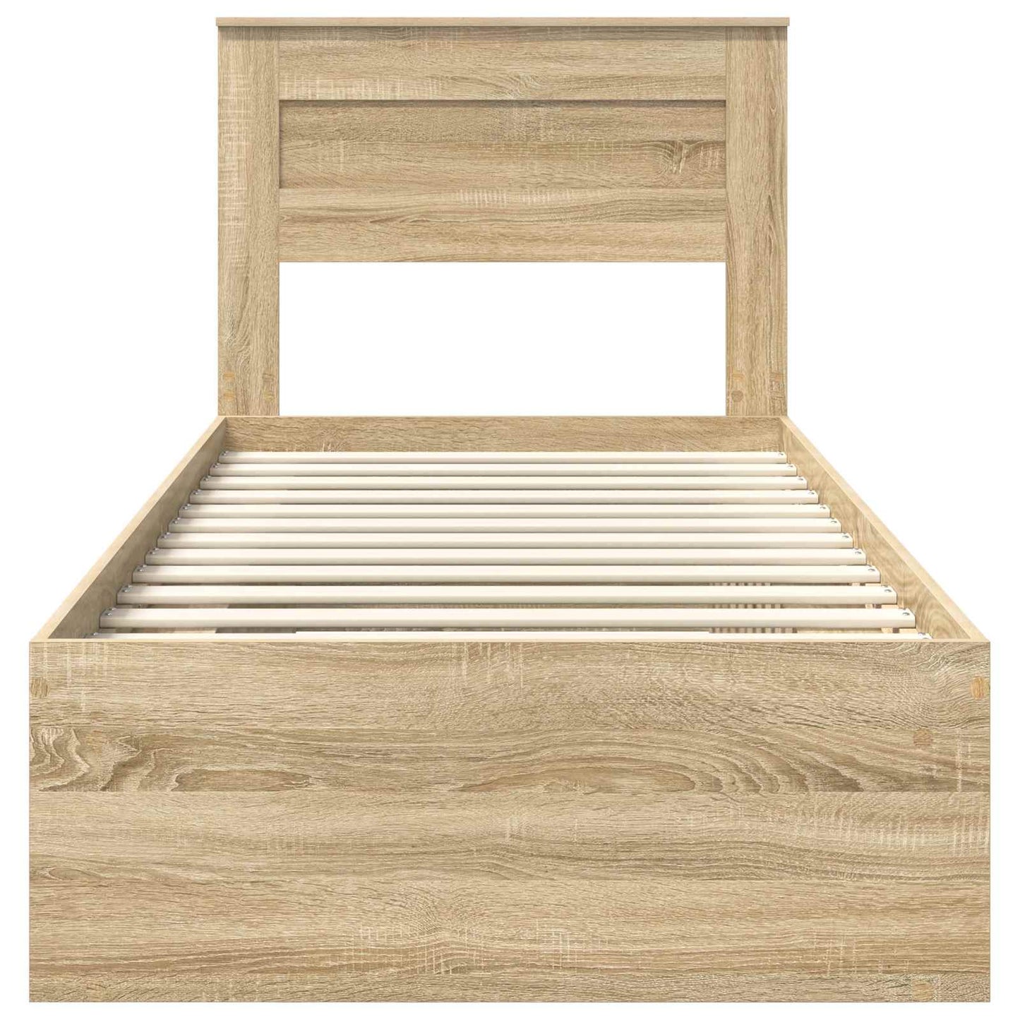 vidaXL Bettrahmen Sonoma-Eiche 75 x 190 cm Massives Kiefernholz