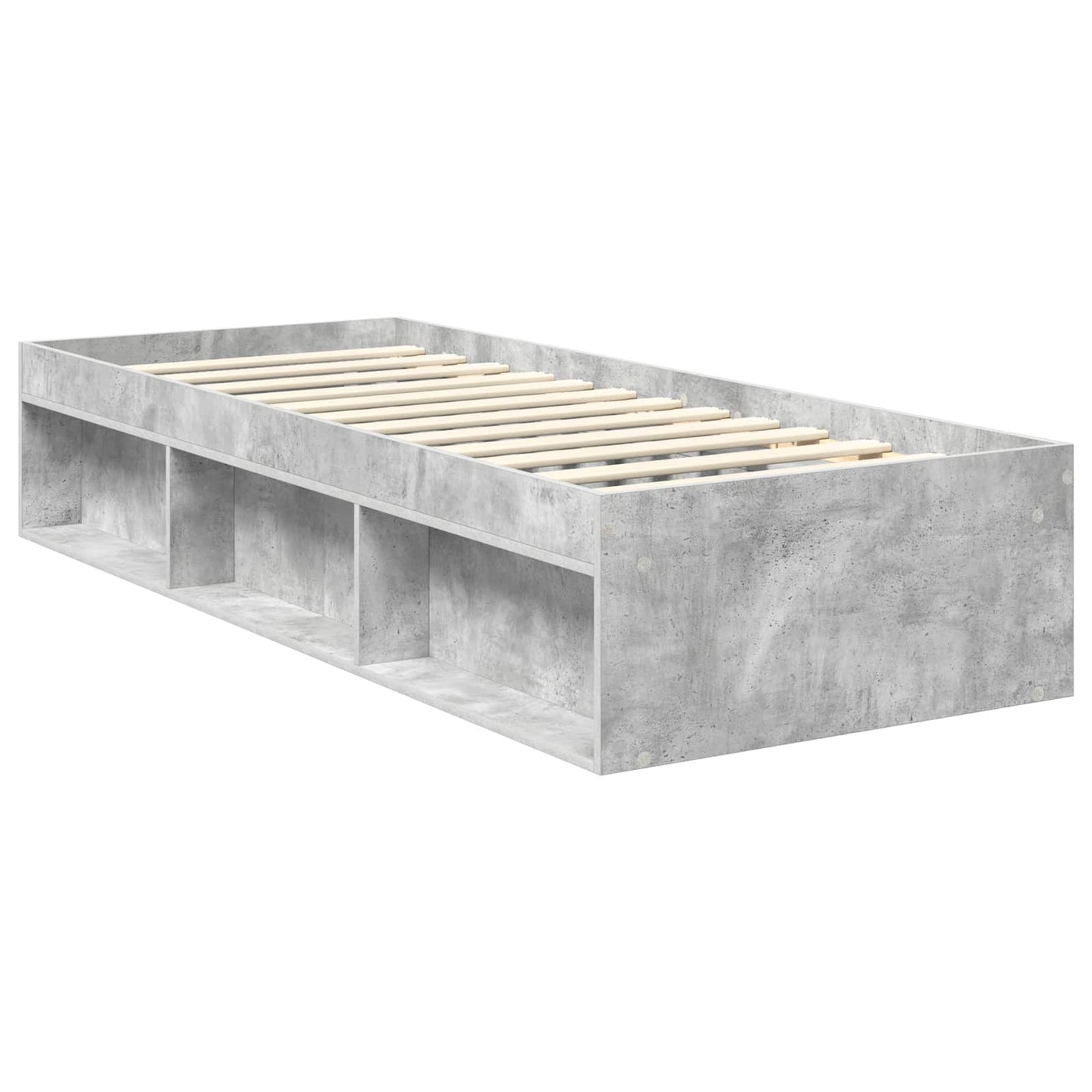 vidaXL Bettrahmen Beton Grau 75 x 190 cm Massives Kiefernholz