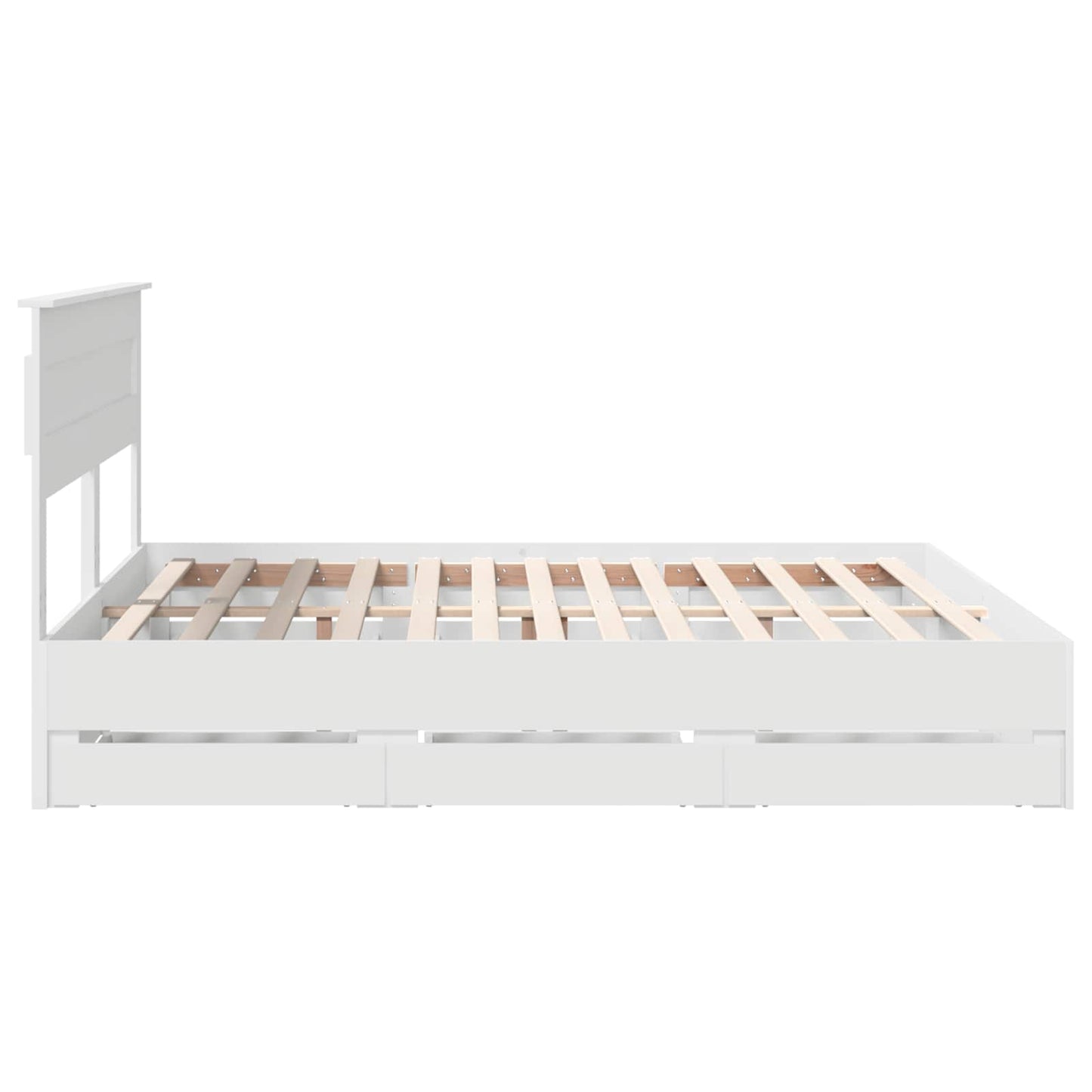 vidaXL Bettrahmen mit Schubladen Weiß 200 x 200 cm Ingenieurs Holz