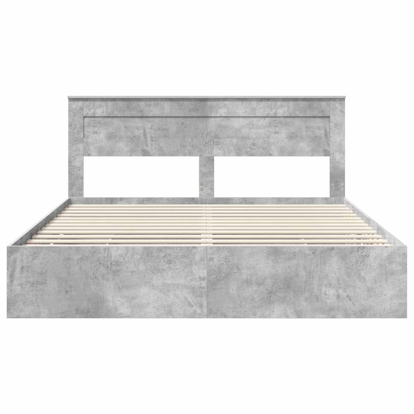 vidaXL Bettrahmen mit Kopfteil Beton Grau 200 x 200 cm Ingenieurs Holz