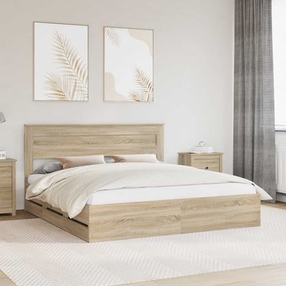 vidaXL Bettrahmen Sonoma-Eiche 180 x 200 cm Ingenieurs Holz