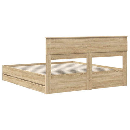vidaXL Bettrahmen Sonoma-Eiche 180 x 200 cm Ingenieurs Holz