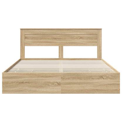 vidaXL Bettrahmen Sonoma-Eiche 180 x 200 cm Ingenieurs Holz