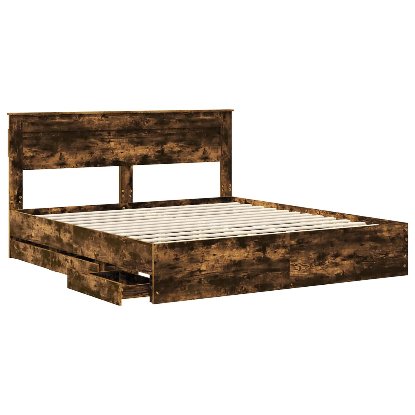 vidaXL Bettrahmen Geräucherte Eiche 180 x 200 cm Ingenieurs Holz
