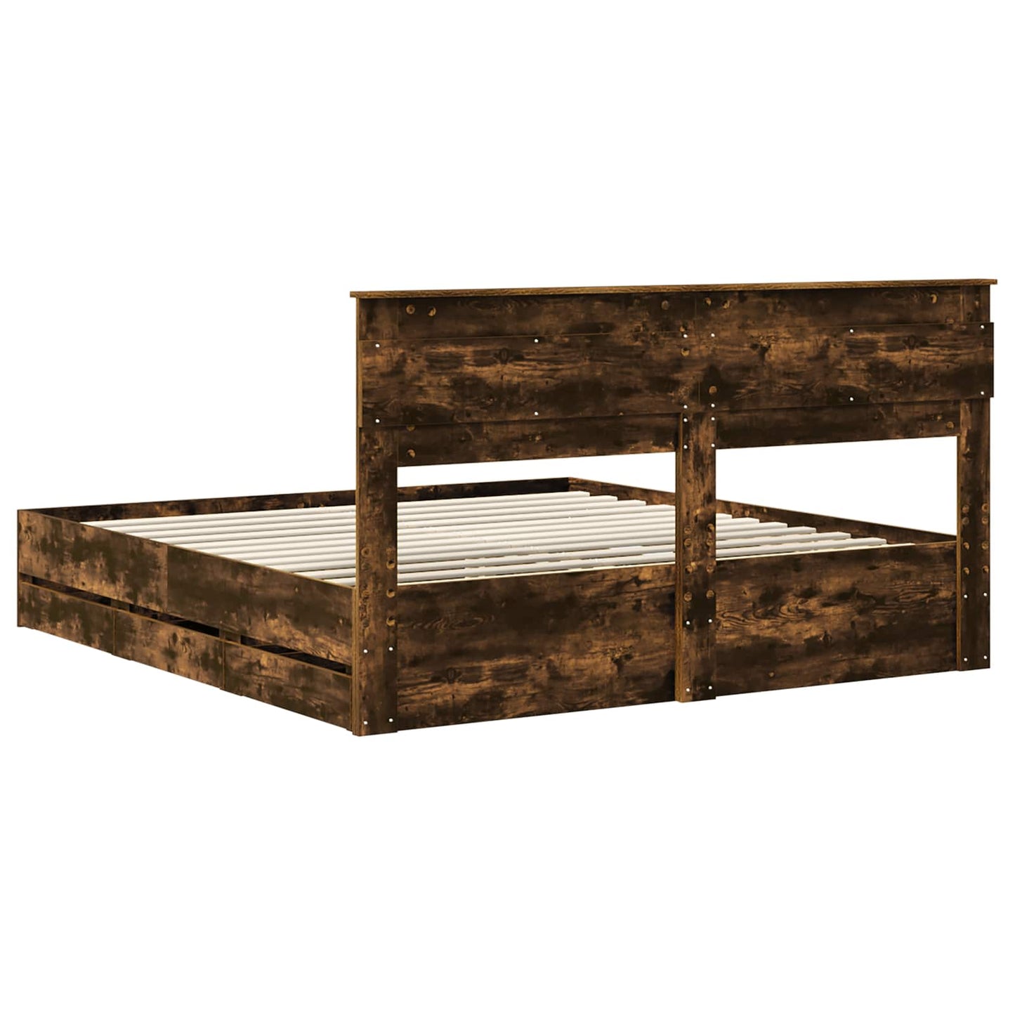 vidaXL Bettrahmen Geräucherte Eiche 180 x 200 cm Ingenieurs Holz