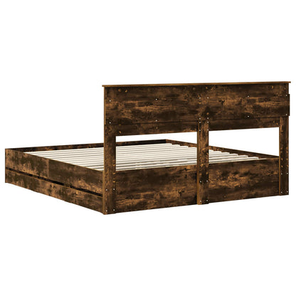 vidaXL Bettrahmen Geräucherte Eiche 180 x 200 cm Ingenieurs Holz