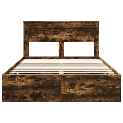vidaXL Bettrahmen Geräucherte Eiche 160 x 200 cm Ingenieurs Holz