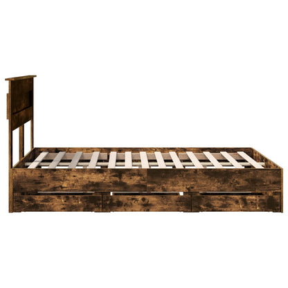 vidaXL Bettrahmen Geräucherte Eiche 160 x 200 cm Ingenieurs Holz