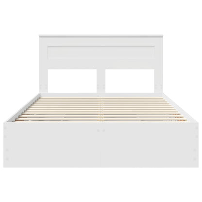 vidaXL Bettrahmen mit Schubladen Weiß 150 x 200 cm Ingenieurs Holz
