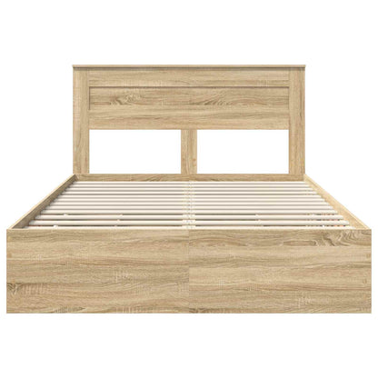 vidaXL Bettrahmen Sonoma-Eiche 150 x 200 cm Ingenieurs Holz