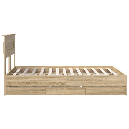 vidaXL Bettrahmen Sonoma-Eiche 150 x 200 cm Ingenieurs Holz